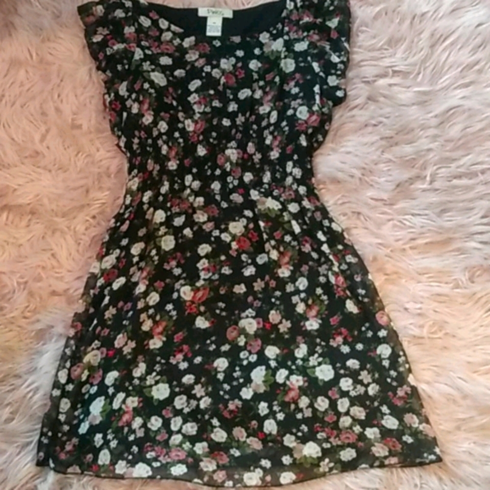 Black dress with flowers on it